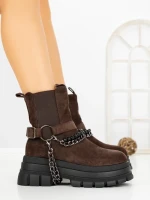 Ghete Dama cu Platforma 66WL33 DARK BROWN | MEI