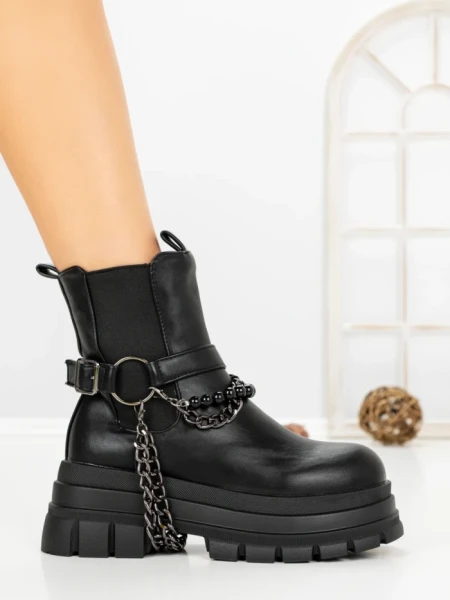 Ghete Dama cu Platforma 66WL33 BLACK | MEI