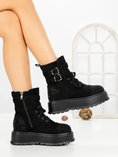 Ghete Dama cu Platforma 66WL30 BLACK | MEI