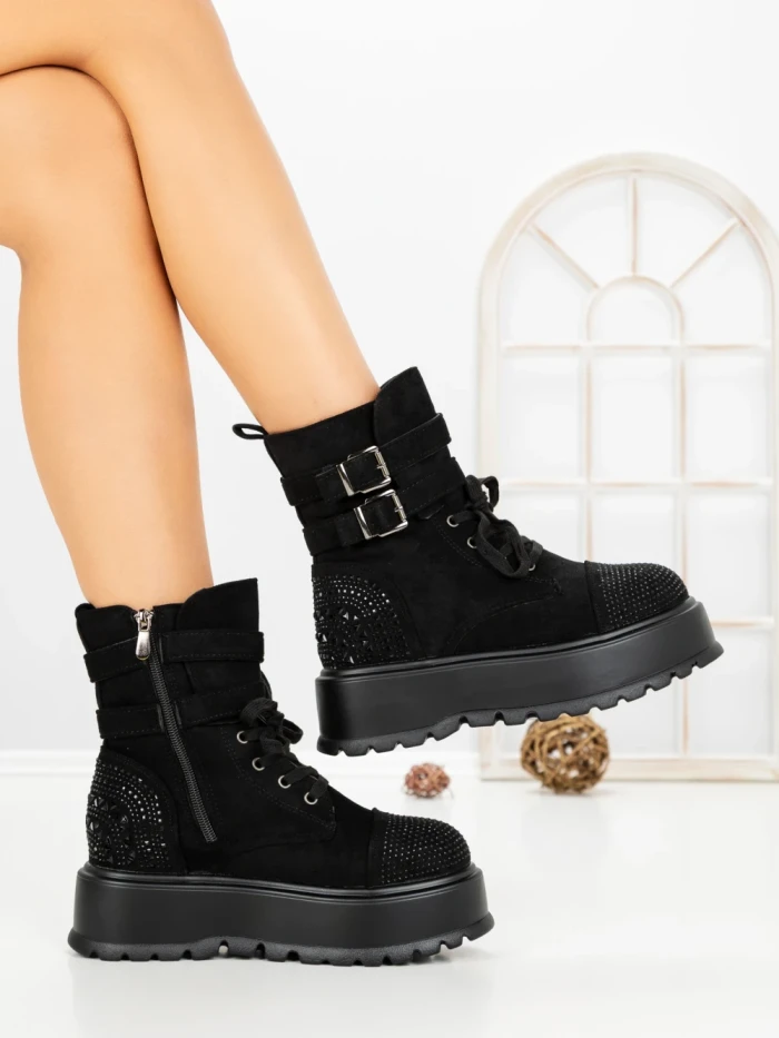 Ghete Dama cu Platforma 66WL30 BLACK | MEI