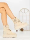 Ghete Dama cu Platforma 66WL30 BEIGE | MEI