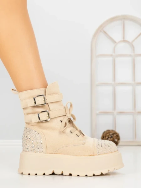 Ghete Dama cu Platforma 66WL30 BEIGE | MEI