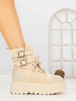 Ghete Dama cu Platforma 66WL30 BEIGE | MEI