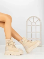 Ghete Dama cu Platforma 66WL30 BEIGE | MEI
