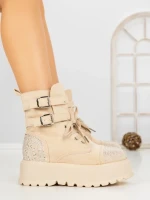 Ghete Dama cu Platforma 66WL30 BEIGE | MEI