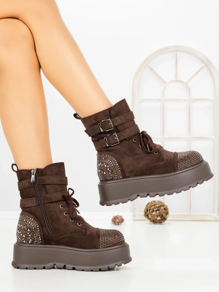 Ghete Dama cu Platforma 66WL30 BROWN | MEI