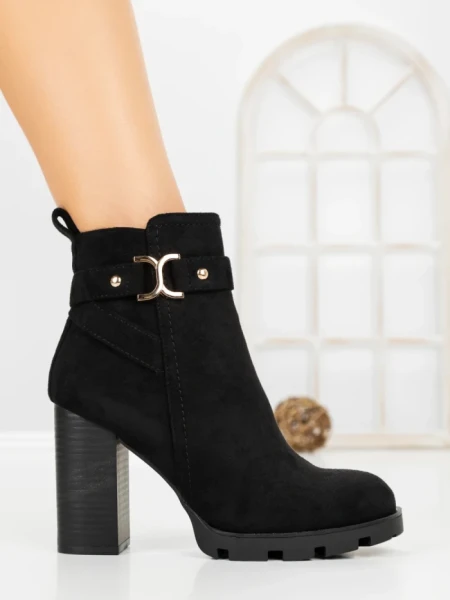 Botine cu Toc Gros B7-1 BLACK | VIVIRICH