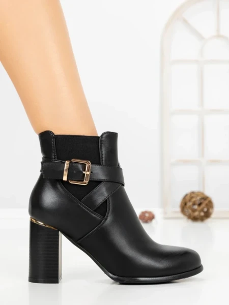 Botine cu Toc Gros J-55 BLACK | VIVIRICH