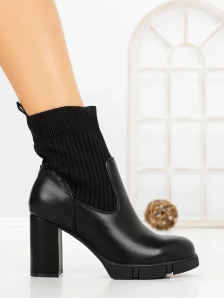Botine cu Toc Gros W-37 BLACK | VIVIRICH