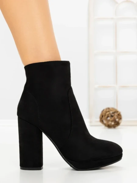 Botine cu Toc Gros VQ-370 BLACK | VIVIRICH