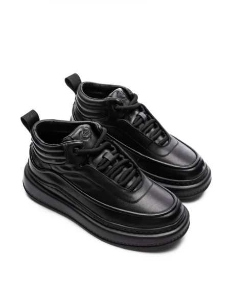 Ghete Barbati din piele naturala 5788 BLACK | ADVANCER
