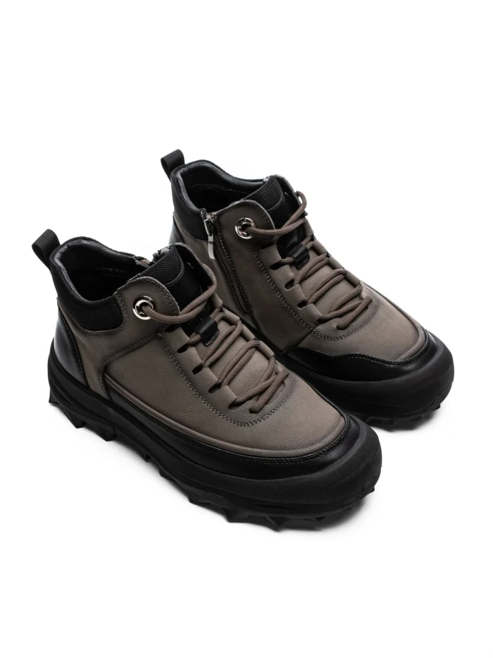 Ghete Barbati din piele naturala E18013 GREY | ADVANCER
