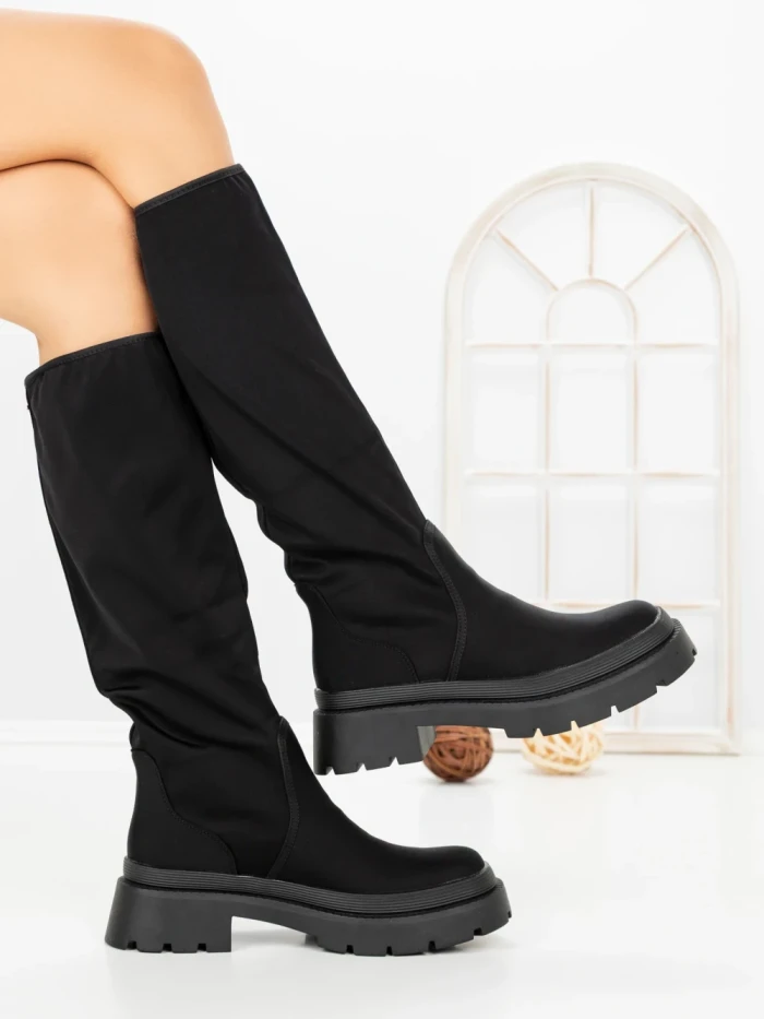 Cizme Dama cu Platforma C-175 BLACK | STEPHAN