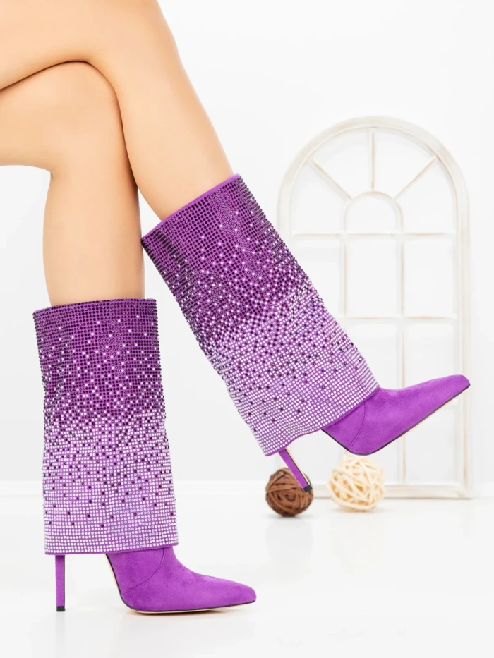 Botine cu Toc Subtire C-272 PURPLE | STEPHAN