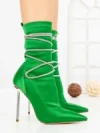 Botine cu Toc Subtire C-250 GREEN | STEPHAN