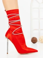 Botine cu Toc Subtire C-250 RED | STEPHAN