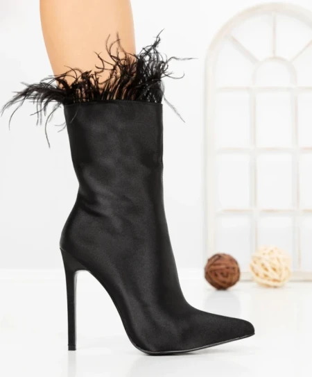 Botine cu Toc Subtire C-269 BLACK | STEPHAN