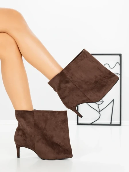 Botine cu Toc Subtire 52270 BROWN | GALLEVANI