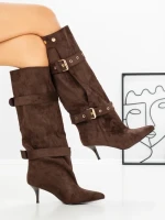 Cizme Dama cu Toc 52271 BROWN | GALLEVANI