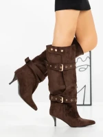 Cizme Dama cu Toc 52271 BROWN | GALLEVANI