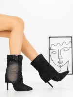 Botine cu Toc Subtire 2047 BLACK | SEASOND