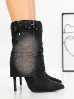 Botine cu Toc Subtire 2047 BLACK | SEASOND