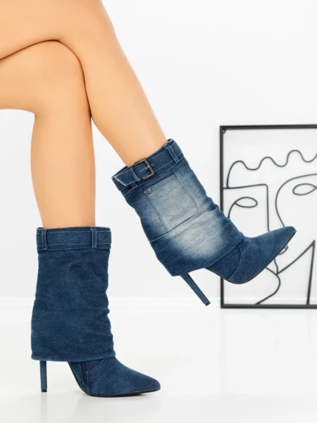 Botine cu Toc Subtire 2047 BLUE | SEASOND