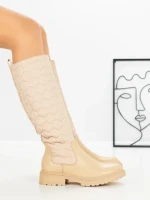 Cizme Dama cu talpa joasa 9155 BEIGE | CM