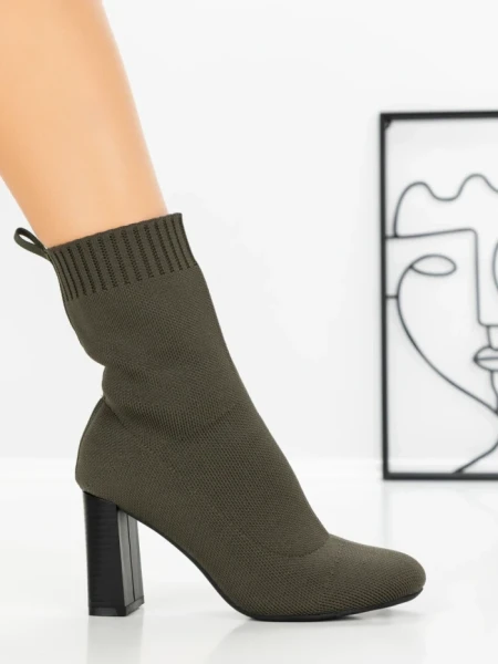 Botine cu Toc Gros 9076 GREEN | CM