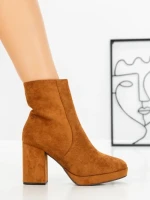 Botine cu Toc Gros 9131 CAMEL | CM