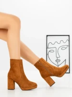 Botine cu Toc Gros 9131 CAMEL | CM