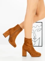Botine cu Toc Gros 9131 CAMEL | CM