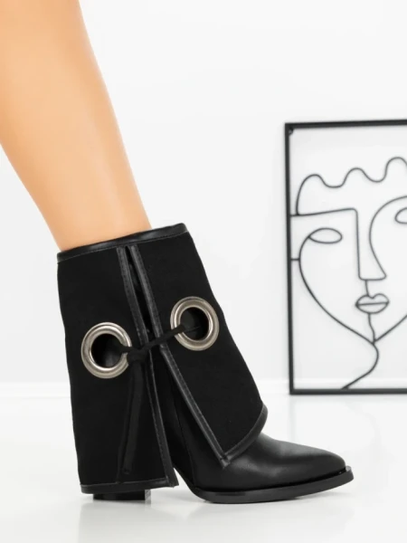Botine cu Toc Gros 4005 BLACK | SEASOND