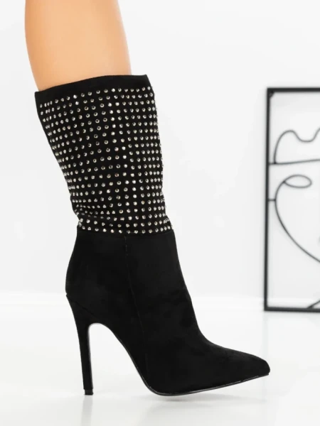 Botine cu Toc Subtire 1448 BLACK | SEASOND