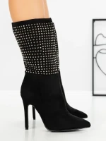 Botine cu Toc Subtire 1448 BLACK | SEASOND