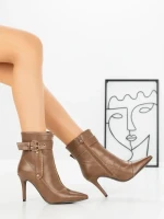 Botine cu Toc Subtire 1921 KHAKI | SEASOND