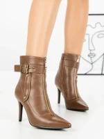 Botine cu Toc Subtire 1921 KHAKI | SEASOND