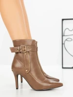 Botine cu Toc Subtire 1921 KHAKI | SEASOND