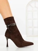 Botine cu Toc Subtire 6GS31 BROWN | MEI