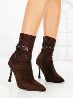Botine cu Toc Subtire 6GS31 BROWN | MEI