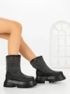 Ghete Dama cu Platforma C-274 BLACK | STEPHAN
