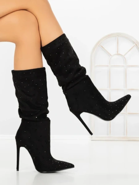 Botine cu Toc Subtire C-270 BLACK | STEPHAN