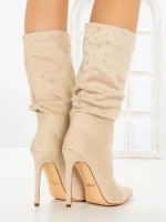 Botine cu Toc Subtire C-270 BEIGE | STEPHAN