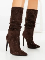 Botine cu Toc Subtire C-270 BROWN | STEPHAN