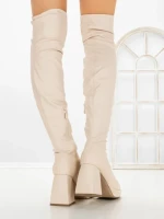 Cizme Dama cu Toc si Platforma JA-24 BEIGE | STEPHAN