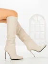 Cizme Dama cu Toc C-268 BEIGE | STEPHAN