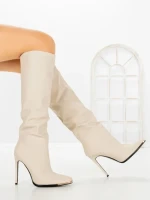 Cizme Dama cu Toc C-268 BEIGE | STEPHAN