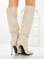 Cizme Dama cu Toc C-268 BEIGE | STEPHAN