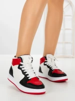 Sneakers Dama F005 BLACK-WHITE-RED | COSTA SOL