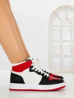 Sneakers Dama F005 BLACK-WHITE-RED | COSTA SOL